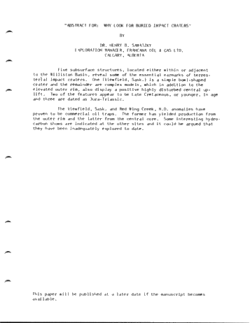 Abstract for: Why Look for Buried Impact Craters Page 1