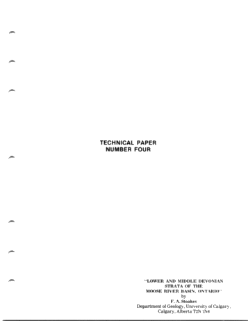Lower and Middle Devonian Strata of the Moose River Basin Ontario Page 1