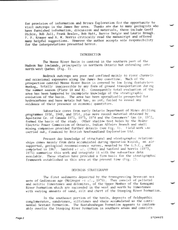 Lower and Middle Devonian Strata of the Moose River Basin Ontario Page 2