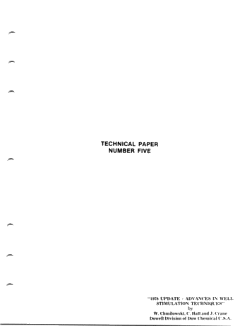 1978 Update - Advances in Well Stimulation Techniques Page 1