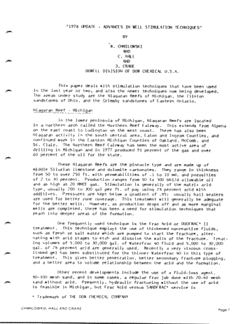 1978 Update - Advances in Well Stimulation Techniques Page 1