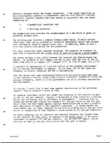 The Investment Environment for Canada's Petroleum Industry Page 5