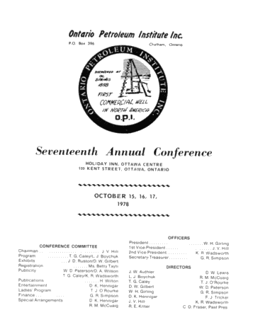 Seventeenth Annual Conference Page 1