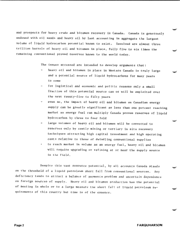 Prospectus of Canadian Heavy Oil and Oil Sand Potential Page 2