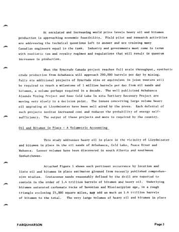 Prospectus of Canadian Heavy Oil and Oil Sand Potential Page 3