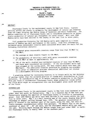 Medina Gas Production in Chautauque County, New York Page 1