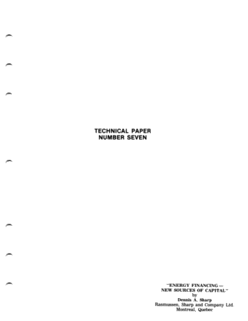 Energy Financing - New Sources of Capital Page 1