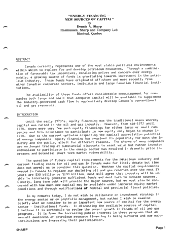 Energy Financing - New Sources of Capital Page 1