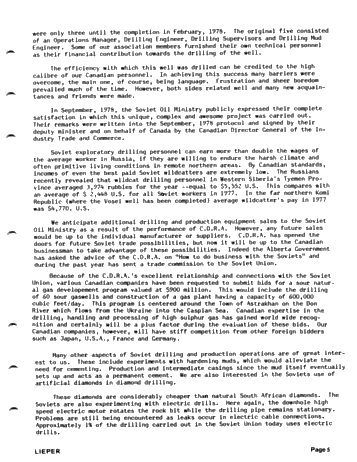 Canadian Drilling Industry Activities With the U.S.S.R. Oil Ministry Page 5