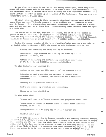 Canadian Drilling Industry Activities With the U.S.S.R. Oil Ministry Page 6