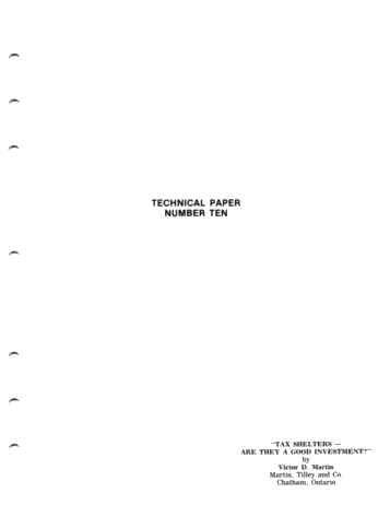 Tax Shelters - Are They a Good Investment? Page 1
