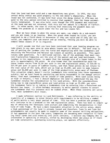 Land Problems Encountered by Exploration Companies in Ontario Page 2