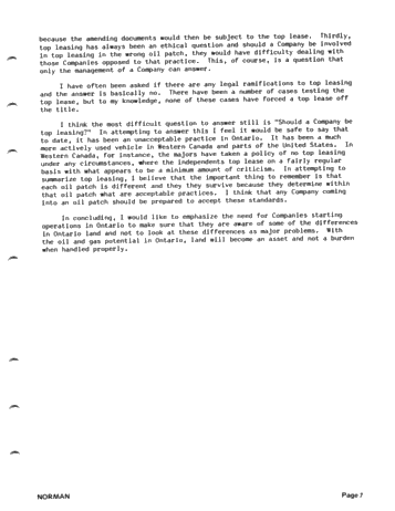 Land Problems Encountered by Exploration Companies in Ontario Page 7