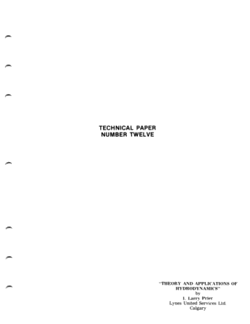 Theory and Applications of Hydrodynamics Page 1