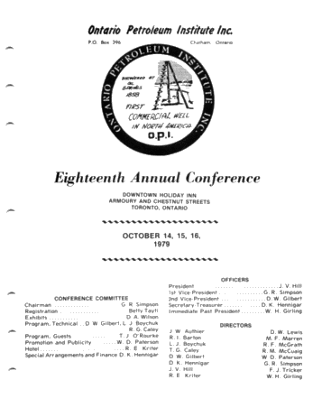 Eighteenth Annual Conference Page 1