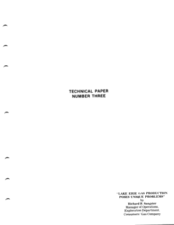 Lake Erie Gas Production Poses Unique Problems Page 1