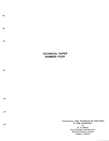 Financing the Petroleum Industry in the Eighties Page 1