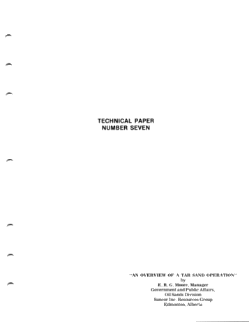An Overview of a Tar Sand Operation Page 1