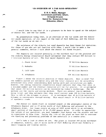 An Overview of a Tar Sand Operation Page 1