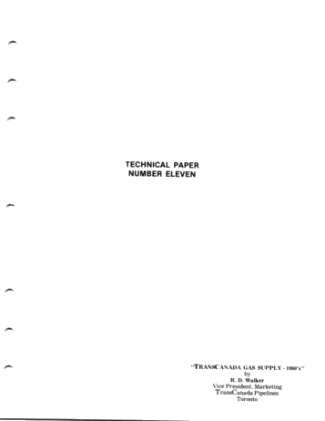 TransCanada Gas Supply - 1980's Page 1