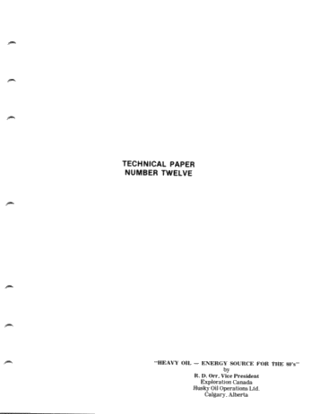 Heavy Oil - Energy Sources for the 80's Page 1