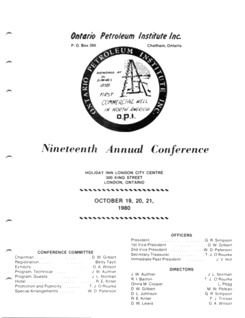 Nineteenth Annual Conference Page 1