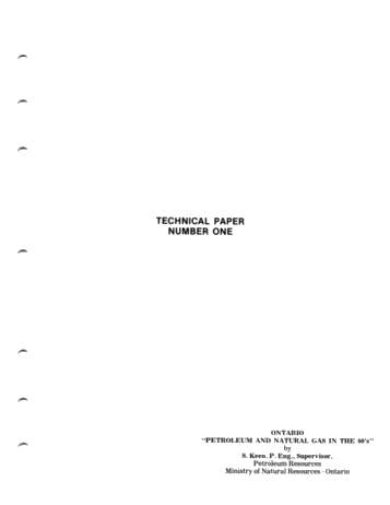 Ontario Petroleum and Natural Gas in the 80's Page 1
