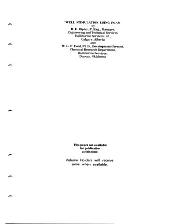 Well Stimulation Using Foam Page 1