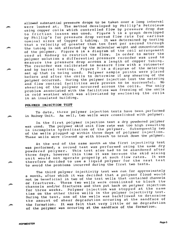 Rodney Unit Polymer Injectivity Test, Current Status Report Page 5