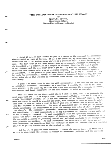The Do's and Don'ts of Government Relations Page 1