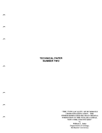 he "Type Locality of Hummocky Cross-Stratification the Storm Dominated Silurian Medina Formation in the Niagara Gorge, New York and Ontario Page 1