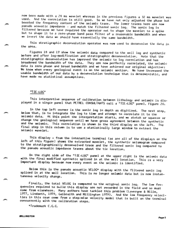 The Importance of Calibrating Seismic Data to Geology Using Well Logs Page 5