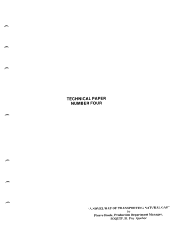 A Novel Way of Transporting Natural Gas Page 1