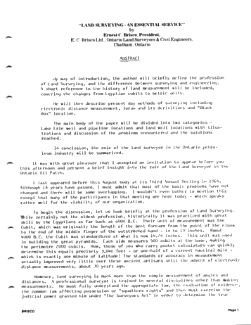 Land Surveying - an Essential Service Page 1