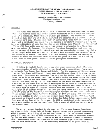 A Case History of the Venison Creek Gas Field in the Regional Municipality of Haldimand-Norfolk Page 1