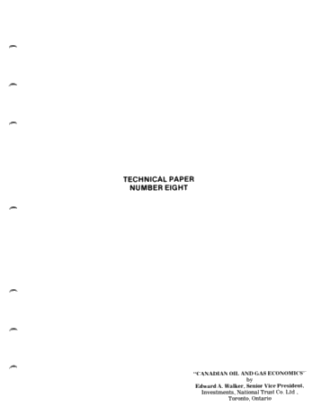 Canadian Oil and Gas Economics Page 1