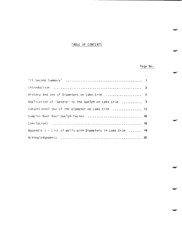 The Use of Dipmeters to Define Facies of the Guelph Within the Barrier Reef Complex of Lake Erie Page 2