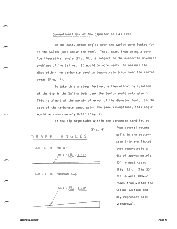 The Use of Dipmeters to Define Facies of the Guelph Within the Barrier Reef Complex of Lake Erie Page 13