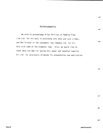 The Use of Dipmeters to Define Facies of the Guelph Within the Barrier Reef Complex of Lake Erie Page 20