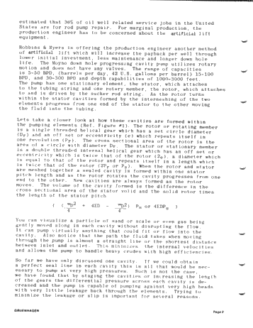 Moyno Down Hole Pump - A New Artificial Lift Method Page 2
