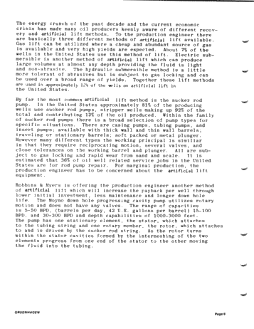 Moyno Down Hole Pump - A New Artificial Lift Method Page 6