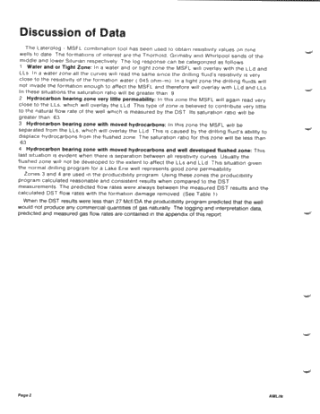 Estimating Formation Flow Rates With Downhole Logs Page 2