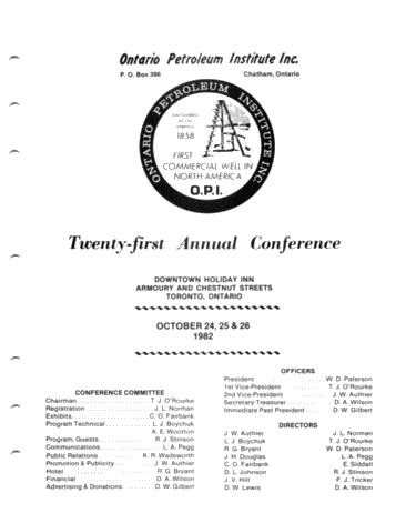 Twenty-first Annual Conference Page 1