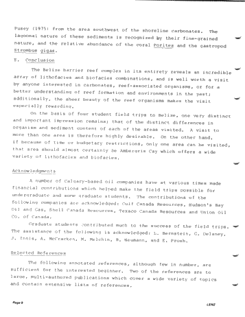 The Reefs of Belize, Central America, From the Viewpoint of Student Field Trips Page 8