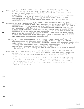The Reefs of Belize, Central America, From the Viewpoint of Student Field Trips Page 9