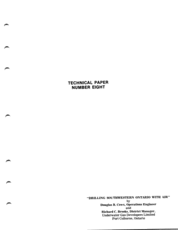 Drilling Southwestern Ontario With Air Page 1