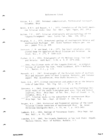 he Gas Producing Potential of the Lower Silurian "Clinton Sands Beneath Lake Erie, U.S.A. Page 9