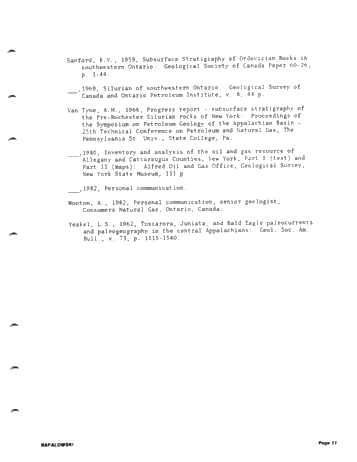 he Gas Producing Potential of the Lower Silurian "Clinton Sands Beneath Lake Erie, U.S.A. Page 11
