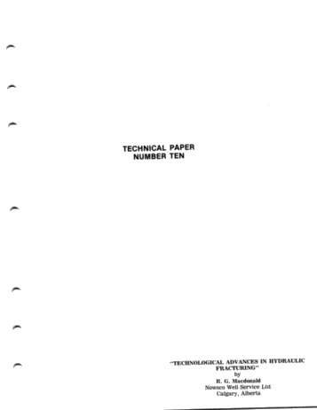 Technological Advances in Hydraulic Fracturing Page 1