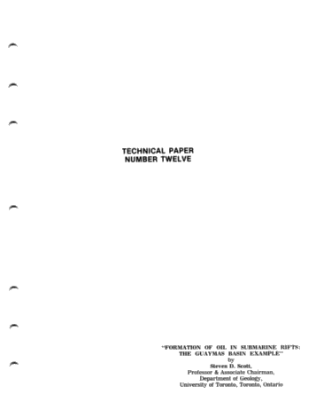 Formation of Oil in Submarine Rifts: the Guaymas Basin Example Page 1